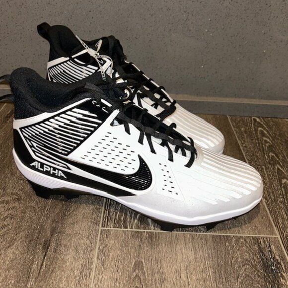 Nike Alpha Menace Strong Football Cleats White Black IB2572-100 Men Size 14.5 main image 5